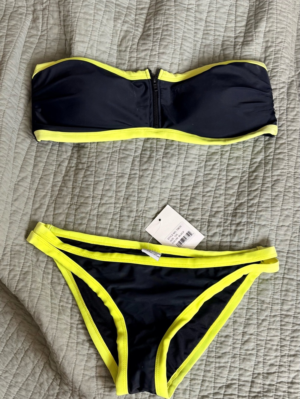 Castaway Black Bikini with Neon Yellow Trim